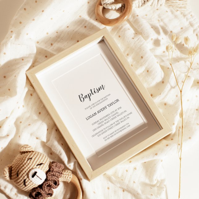 Minimalistisk inbjudan till Baby-baptism (Skapare uppladdad)