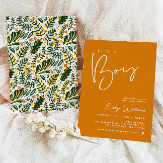 Minimalistisk inbjudan till babybabyskor för orang