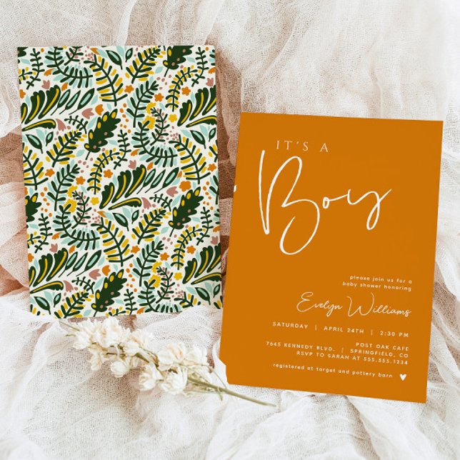 Minimalistisk inbjudan till babybabyskor för orang (Skapare uppladdad)