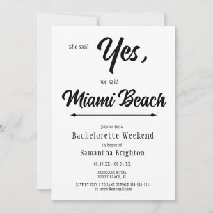 Minimalistisk inbjudan till Bachelorette Helg