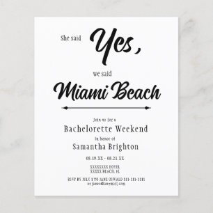 Minimalistisk inbjudan till Bachelorette Helg