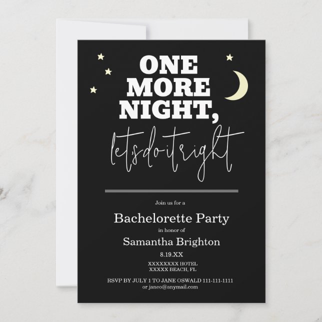 Minimalistisk inbjudan till Bachelorette-partiet (Framsida)