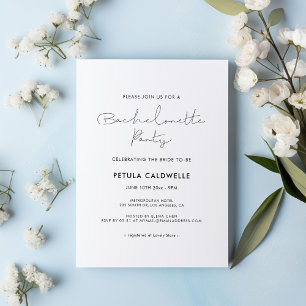 Minimalistisk inbjudan till Bachelorette-partiet