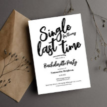 Minimalistisk inbjudan till Bachelorette-partiet
