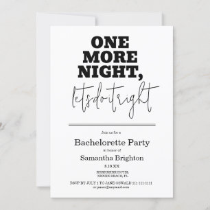 Minimalistisk inbjudan till Bachelorette-partiet