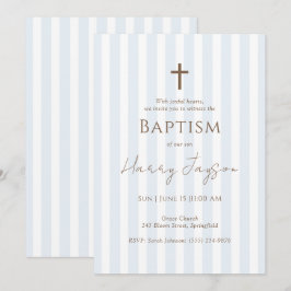 Minimalistisk inbjudan till Baptism i blå Rand Kor