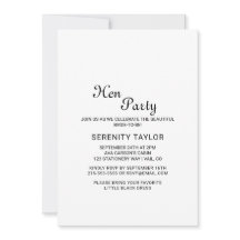 Minimalistisk inbjudan till Black Calligraphy Hen 