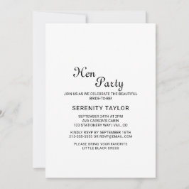 Minimalistisk inbjudan till Black Calligraphy Hen 
