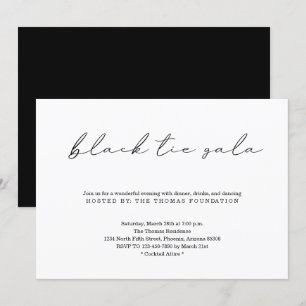 Minimalistisk inbjudan till Black Tie Gala