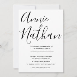 Minimalistisk inbjudan till Black White Elegant br