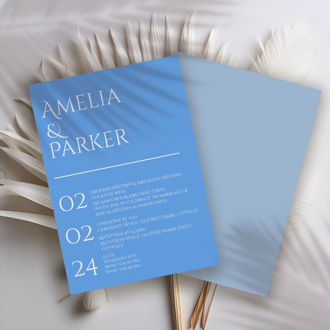 Minimalistisk inbjudan till Blue Wedding (Skapare uppladdad)