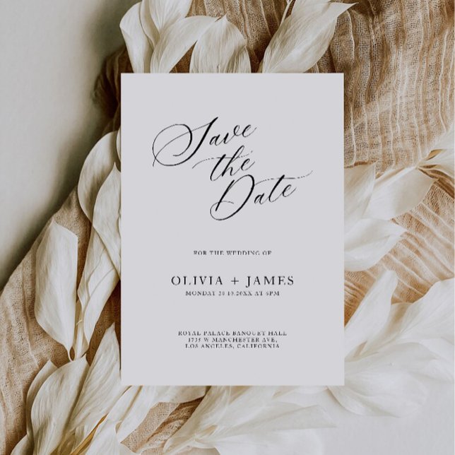 Minimalistisk inbjudan till Bröllop spara datum (Minimalist Wedding Save the Date Invitation)