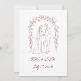 Minimalistisk inbjudan till Elegant bröllop