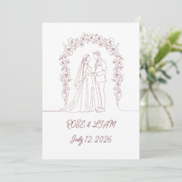 Minimalistisk inbjudan till Elegant bröllop