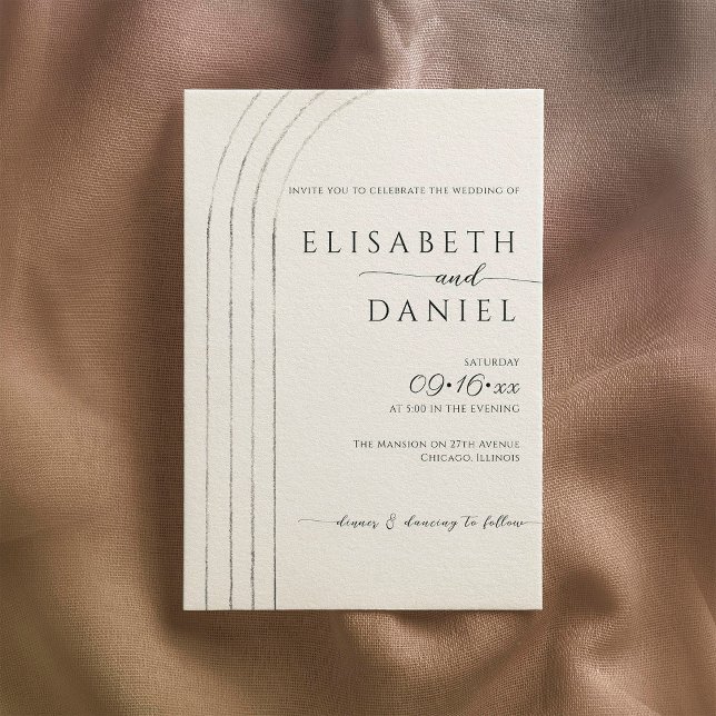 Minimalistisk inbjudan till elfenbensbröllop (Skapare uppladdad)