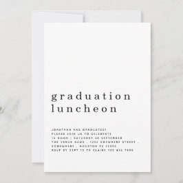 Minimalistisk inbjudan till examenslunch