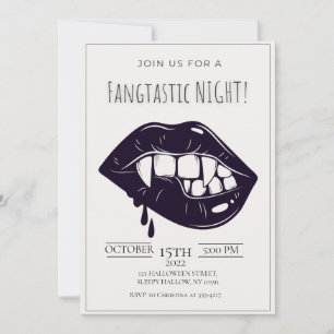 Minimalistisk inbjudan till Fangtastic Halloween f