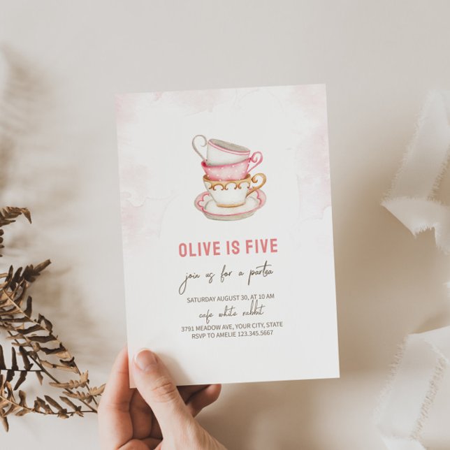 Minimalistisk inbjudan till födelsedagen i Tea Par (Skapare uppladdad)