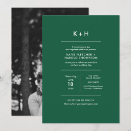 Minimalistisk inbjudan till fotobröllop
