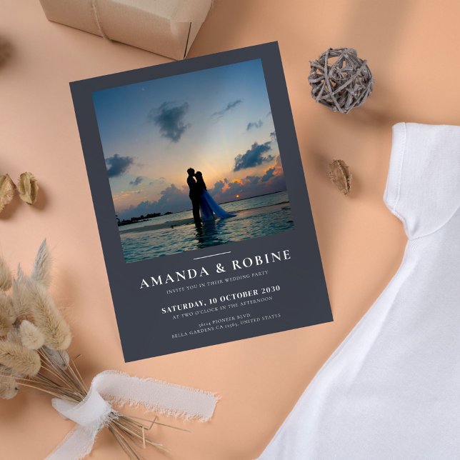 Minimalistisk inbjudan till fotobröllop (Skapare uppladdad)