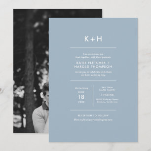 Minimalistisk inbjudan till fotobröllop