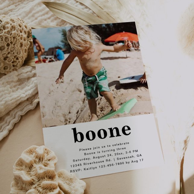 Minimalistisk inbjudan till fotofödelsedag (Skapare uppladdad)