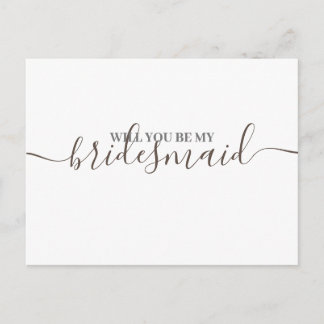 Minimalistisk inbjudan till Golden Bridesmaid bröl