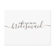 Minimalistisk inbjudan till Golden Bridesmaid bröl