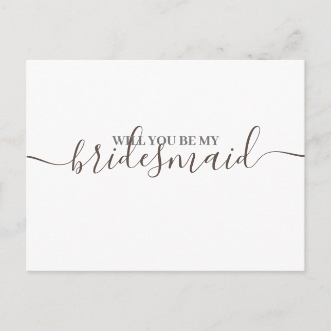 Minimalistisk inbjudan till Golden Bridesmaid bröl (Framsida)