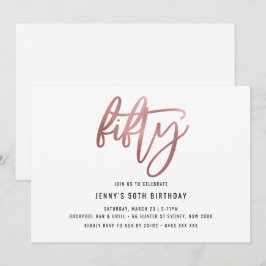 Minimalistisk inbjudan till guldblomma i Ro 50:e f