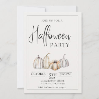 Minimalistisk inbjudan till Halloween fest