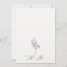 Minimalistisk inbjudan till Lilac-Blommigt-bröllop