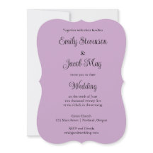 Minimalistisk inbjudan till Lilac-bröllop