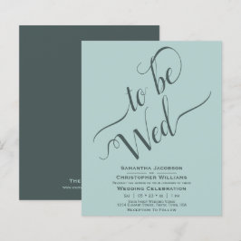 Minimalistisk inbjudan till Mint & Teal BUDGET-brö