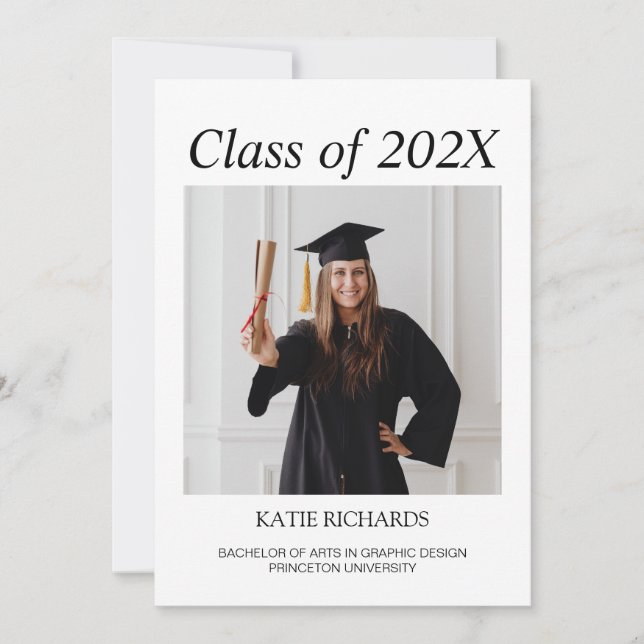 Minimalistisk inbjudan till Photo Studenten (Framsida)