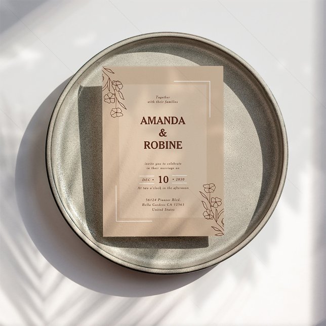 Minimalistisk inbjudan till Rustic-bröllop (Skapare uppladdad)