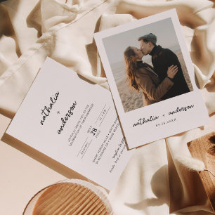 Minimalistisk inbjudan till Rustic Photo Script-br