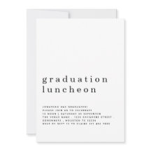 Minimalistisk inbjudan till Studenten Luncheon