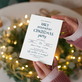 Minimalistisk inbjudan till Ugly Sweater-julfest