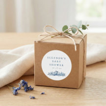 Minimalistisk indigo blå bläck Botanisk babyfirand