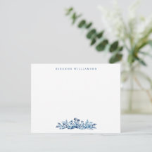 Minimalistisk indigo blå bläck Botanisk babyfirand