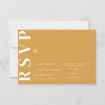 Minimalistisk indisk gul bröllops- RSVP-kort