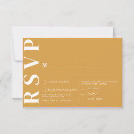 Minimalistisk indisk gul bröllops- RSVP-kort Inbjudningar