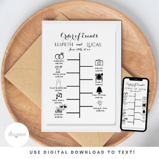 Minimalistisk infogning av Bröllop-tidslinje | Anp Inbjudningar