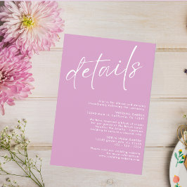 Minimalistisk information om modern enkel Rosa brö Tilläggskort