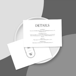 Minimalistisk information om Monogram Black & Whit Tilläggskort