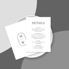 Minimalistisk information om Monogram Black & Whit Tilläggskort