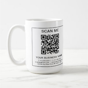 Minimalistisk information om QR-kod för anpassning Kaffemugg