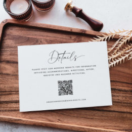 Minimalistisk information QR-kod Bröllop Tilläggskort