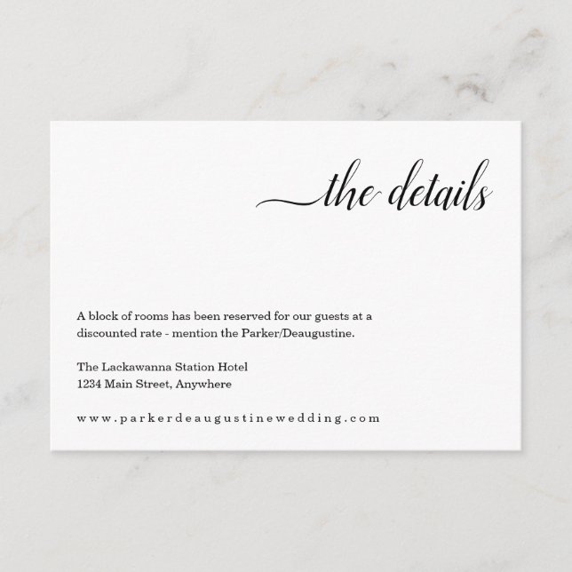 Minimalistisk informations-/detaljkort tilläggskort (Framsida)